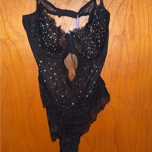 Elegant Black Lace Bodysuit